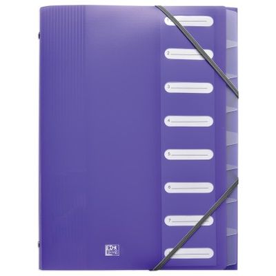 Oxford School Life - Trieur polypro 8 positions - disponible dans différentes couleurs