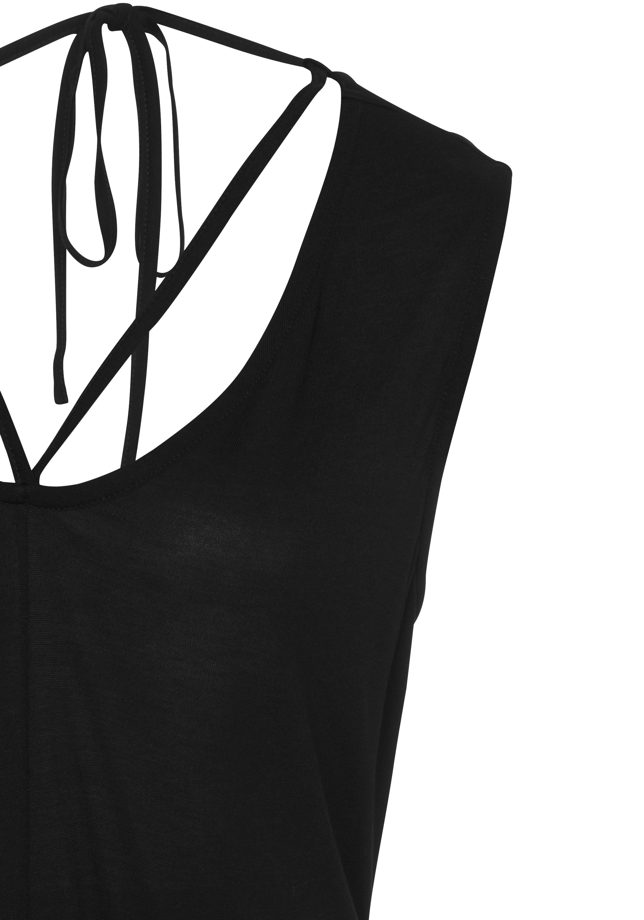 Buffalo Maxikleid mit Zierbändern und Schlitz, Sommerkleid, Strandkleid