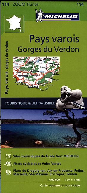 MICHELIN - 114 PAYS VAROIS GORGES DU VERDON 1 100 000