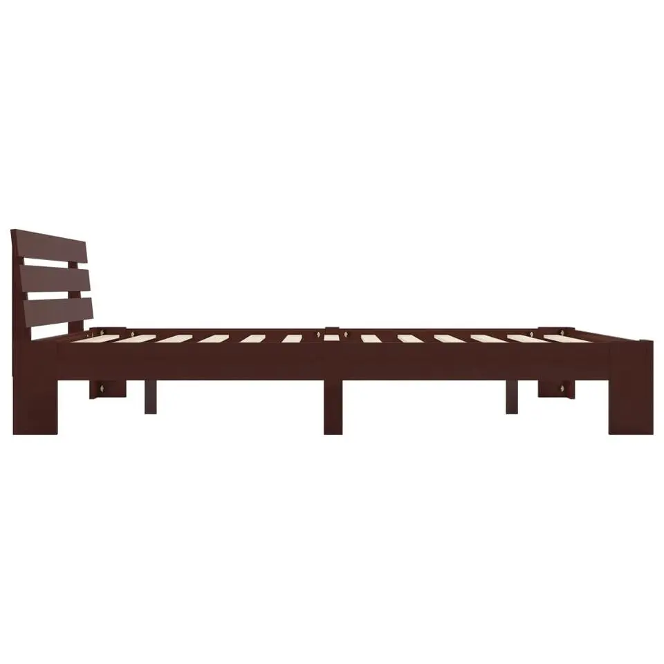 vidaXL - Tweepersoonbed - Donkerbruin - Massief grenenhout - 180x200 cm