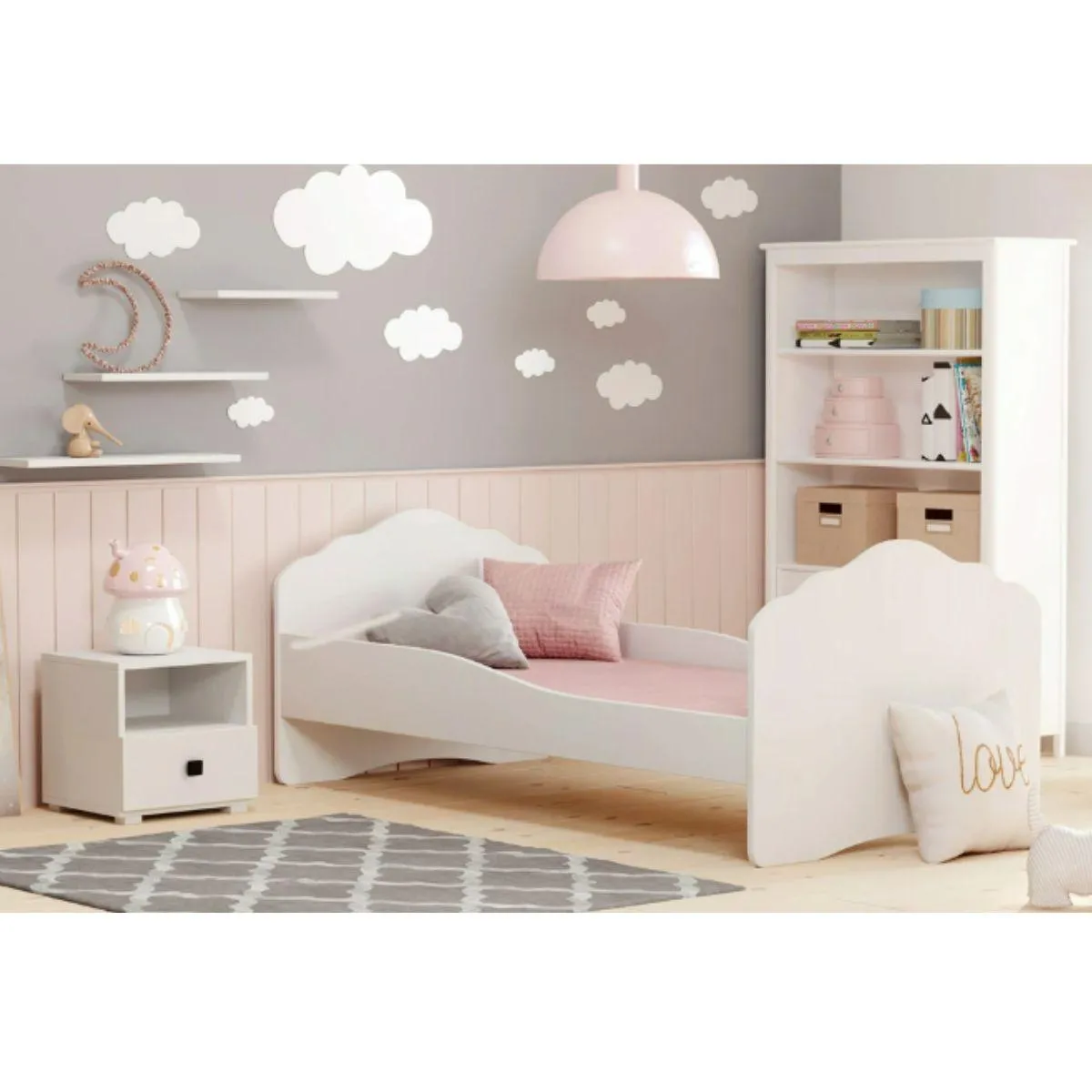 Kobi Table de Chevet Emi Blanc Noir