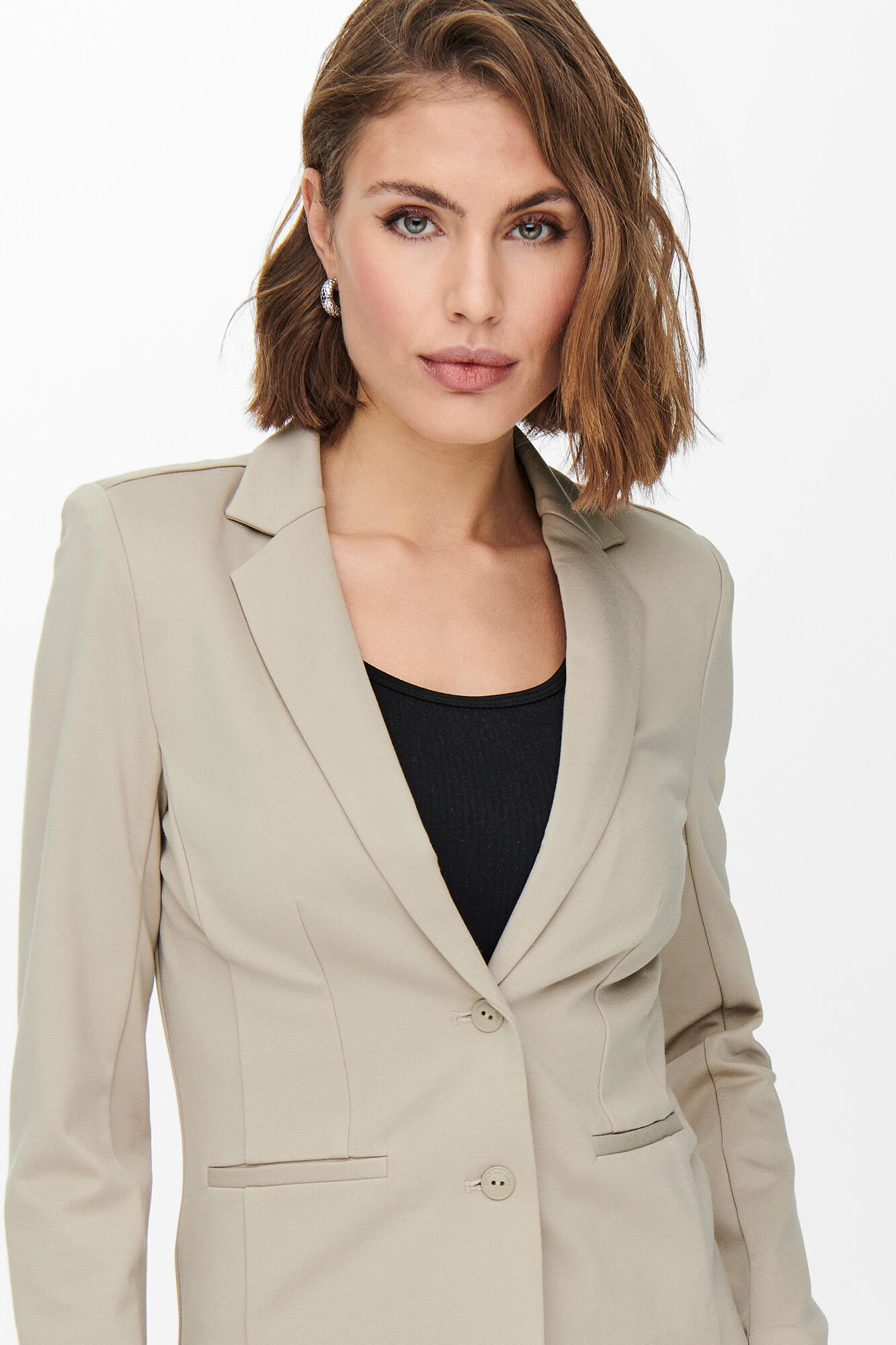 Blazer de mangas compridas com botões