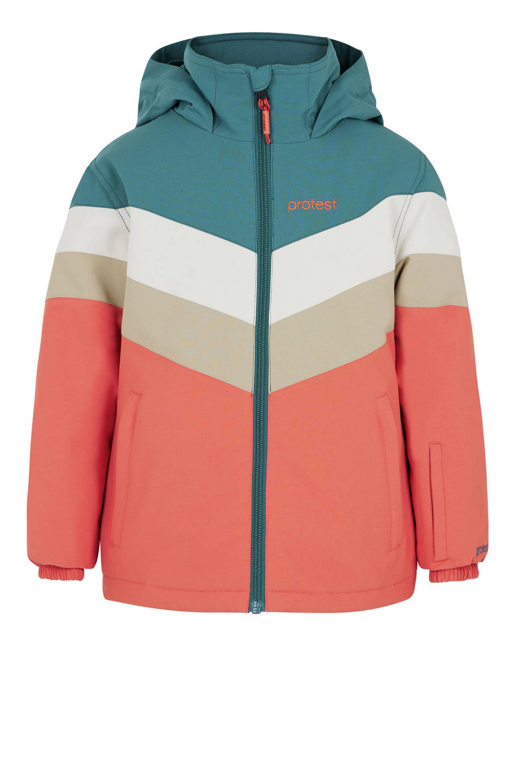 Protest ski-jack PRTNOI TD aqua/koraalrood/ecru