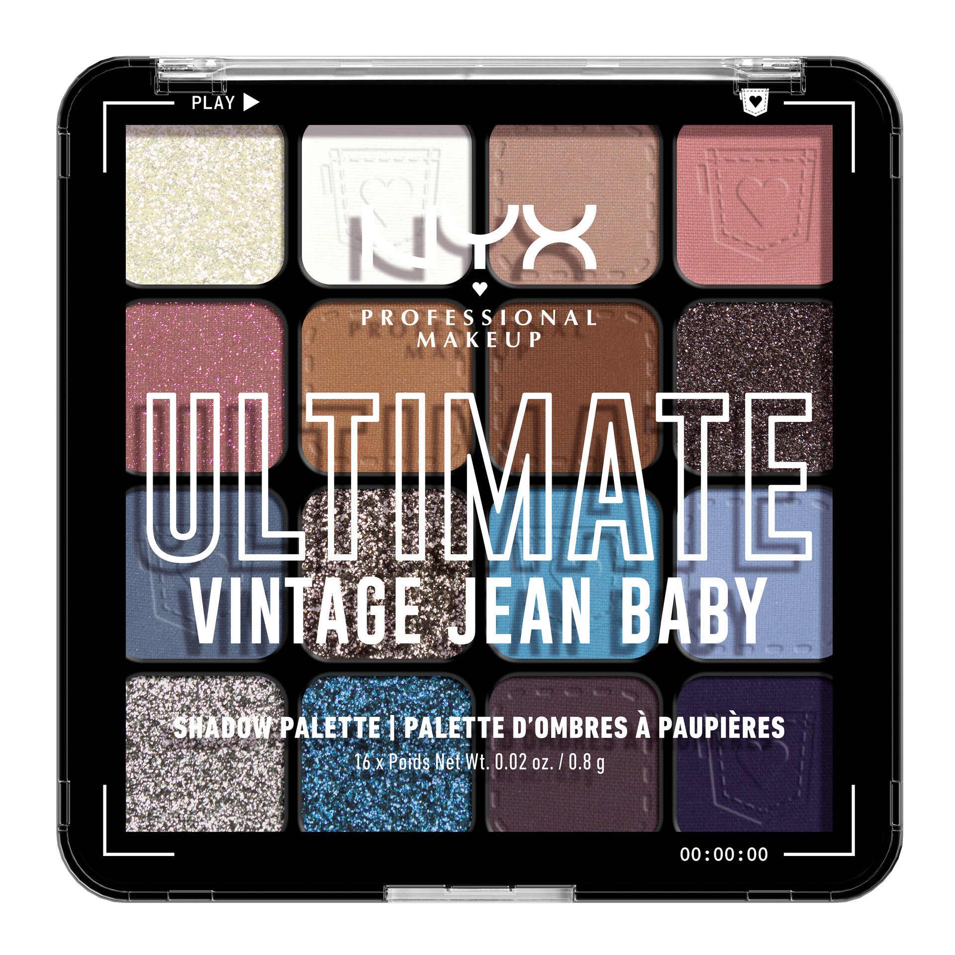 NYX Ultimate Shadow Palette 16-Pan Vintage Jean Baby