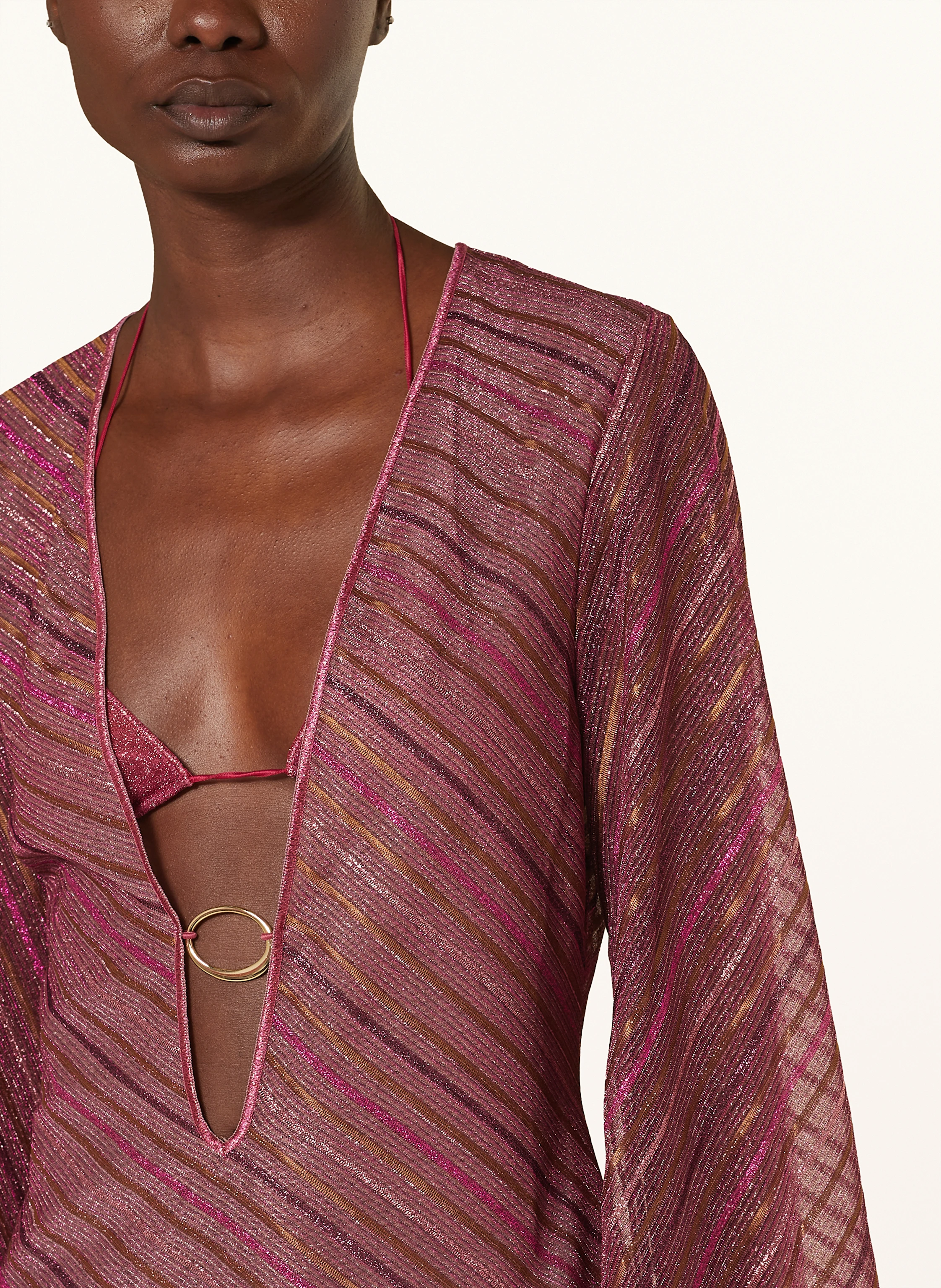 Oséree Strandkleid SHINY STRIPES mit Glitzergarn