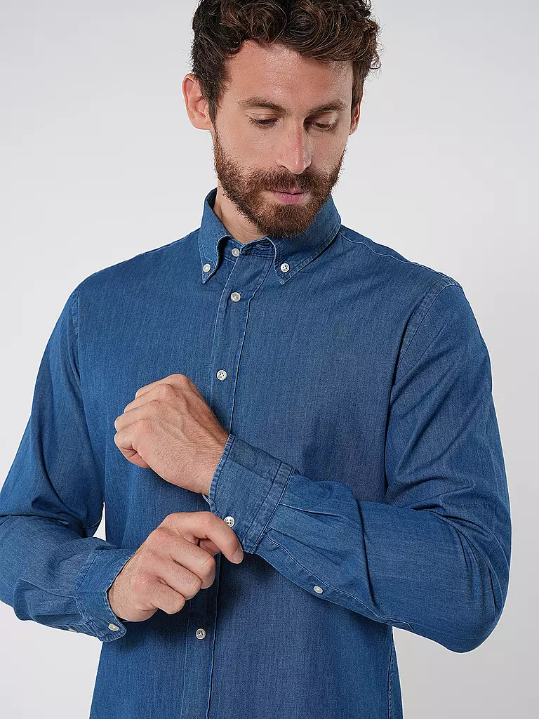 PROFUOMO Jeanshemd blau