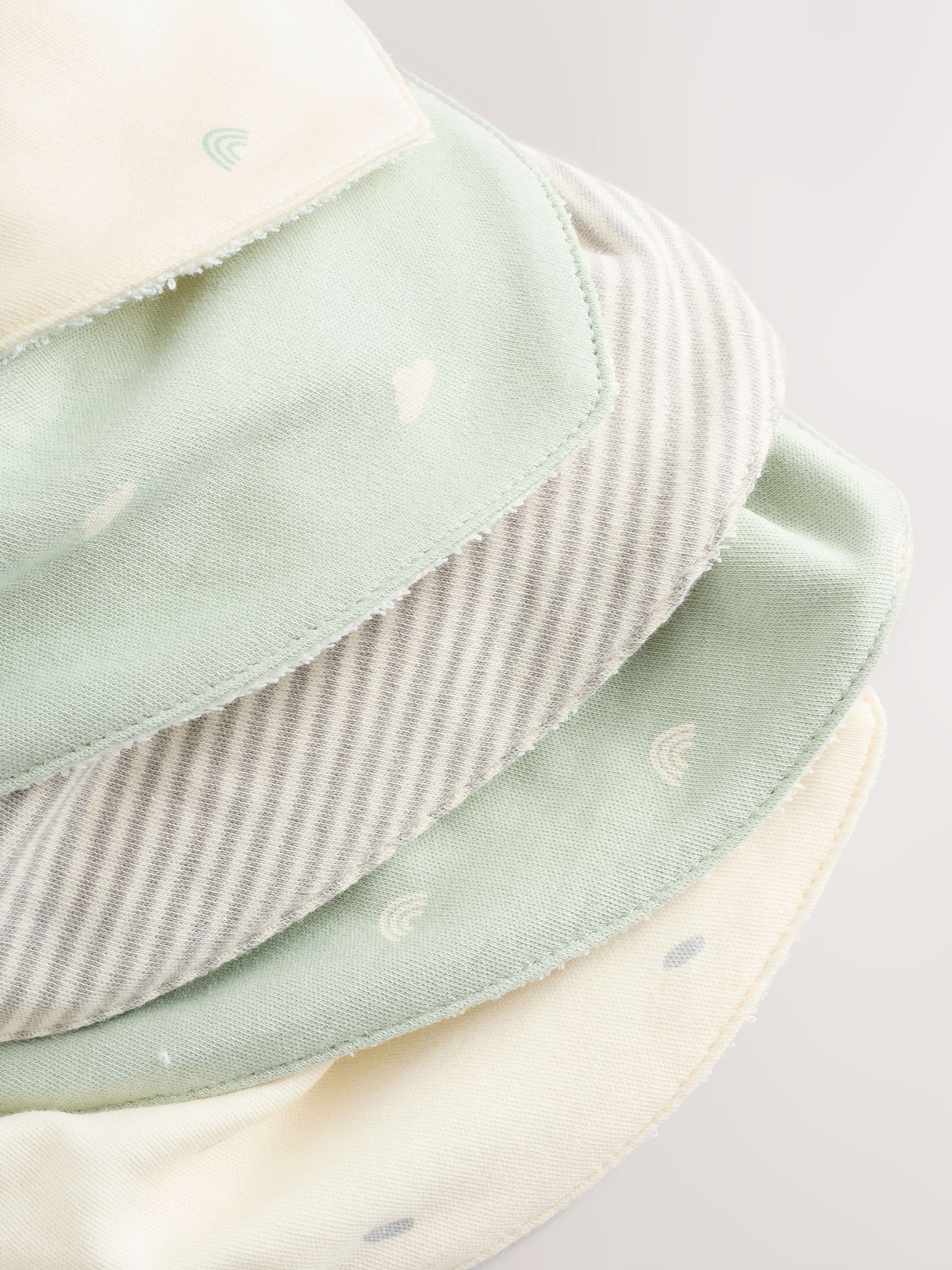 Grijs-groen - Verpakking met 5 babyslabbetjes