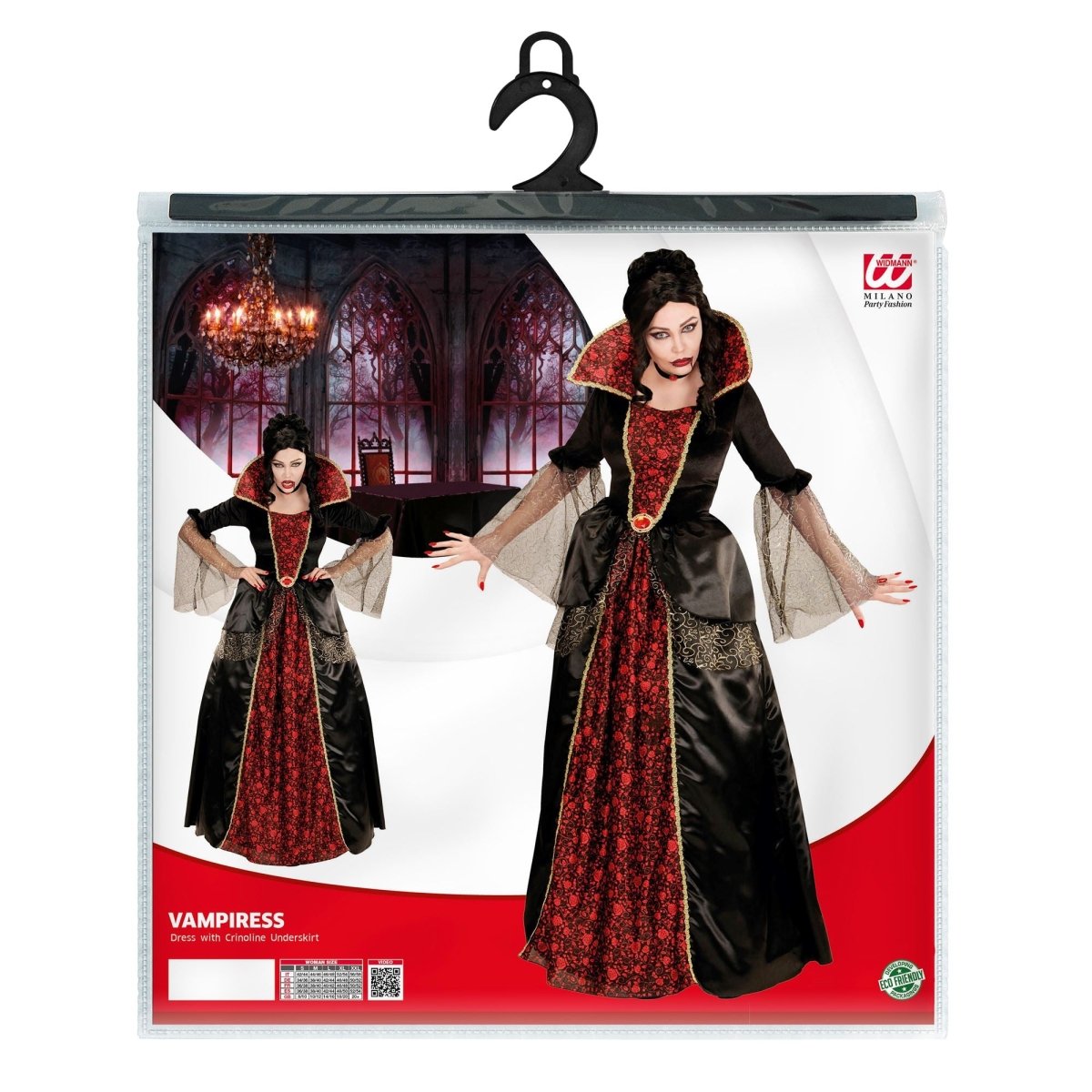 Halloween Jurk Rood Zwart Dames Vampier