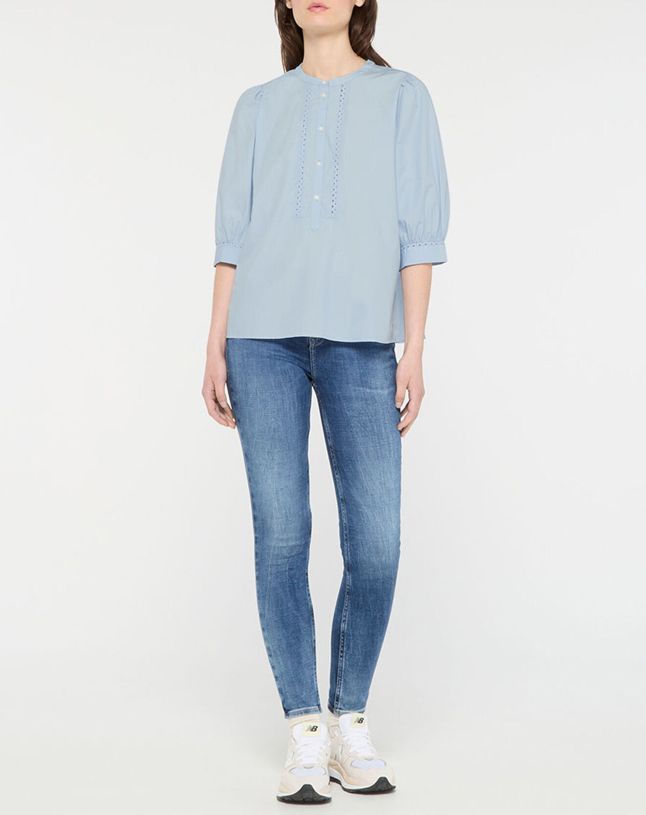 Tommy Hilfiger Blouse crafted Henley bleu ciel