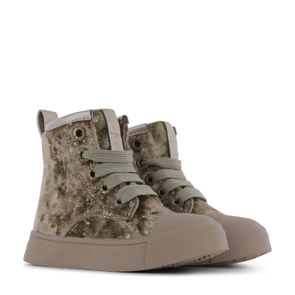 Shoesme fluwelen sneakers goud