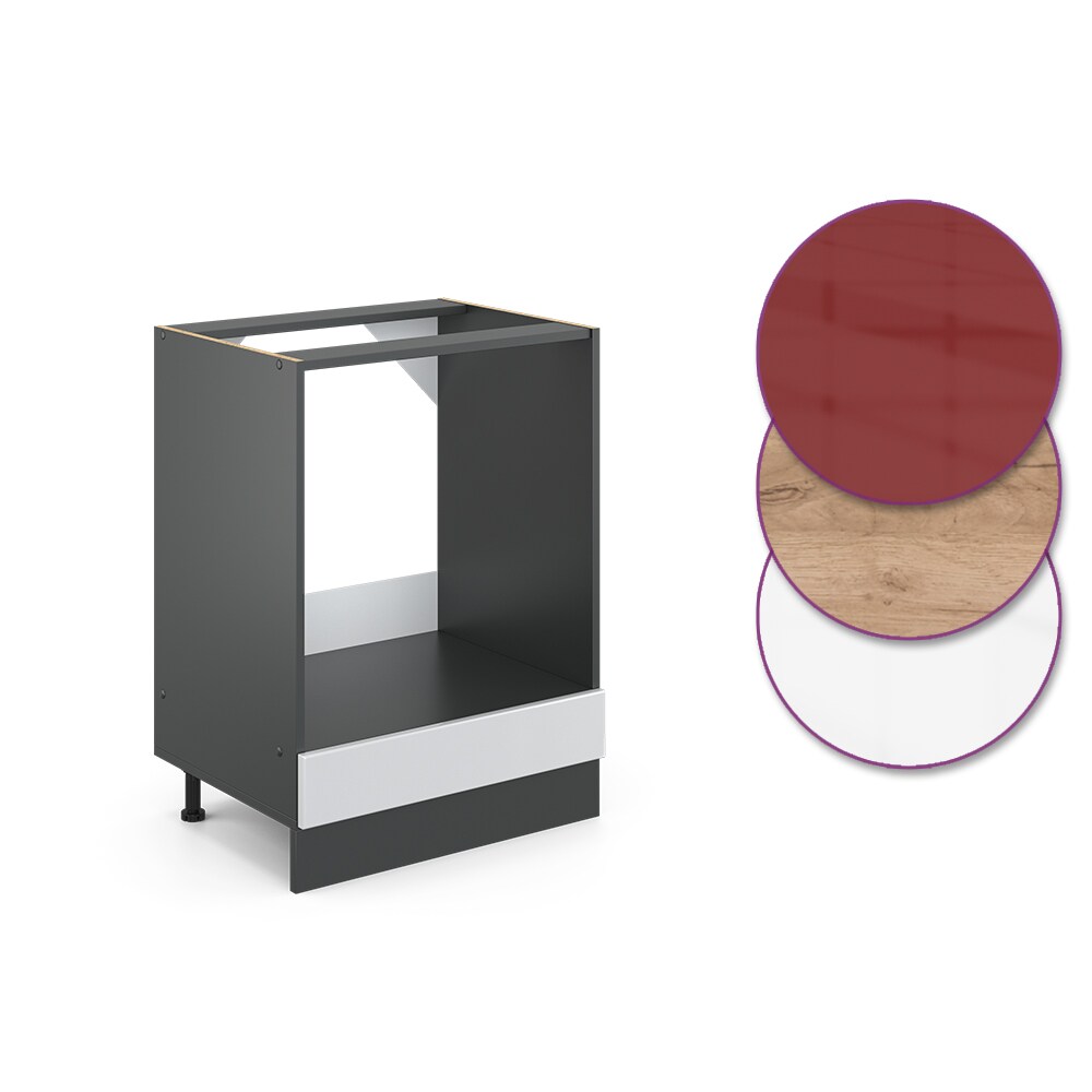VICCO Küchenschrank Herdumbauschrank 60 cm R-Line Anthrazit