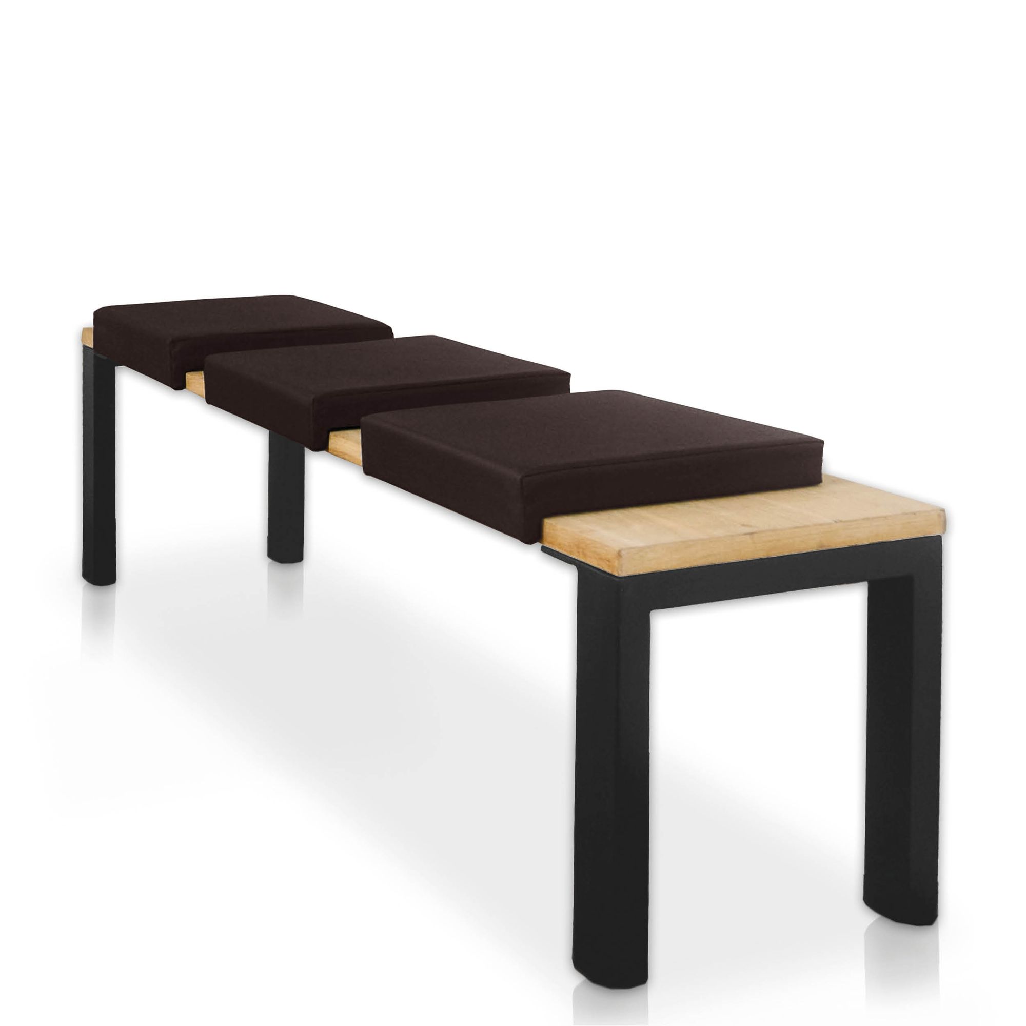 Lycce Bankauflage Kunstleder Klemmkissen 1 Leiste, extra weiche Polsterung (6cm Höhe), Sitzkissen Bank rutschfest, 100.000 Scheuertouren, Banktiefe ab 35 cm