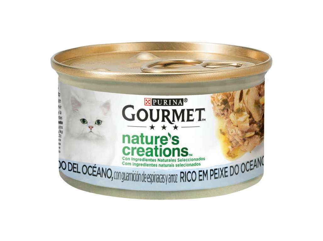 COMIDA HÚMIDA PARA GATO GOURMET NATURES CREATIONS COM PEIXE 85G