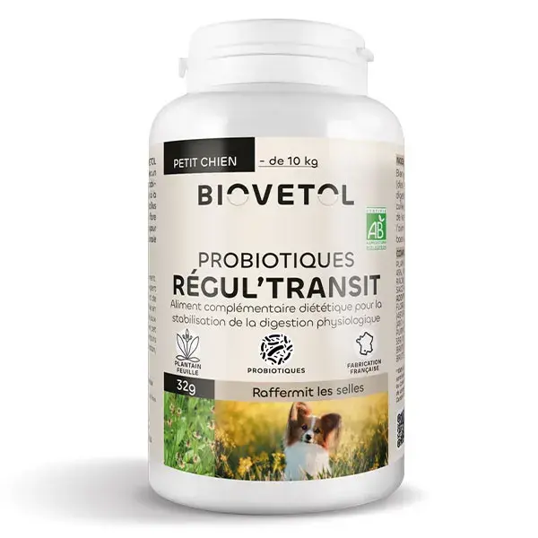 Biovetol - Pó orgânico Regul'Transit para cães de pequeno porte (<10kg) - 32g