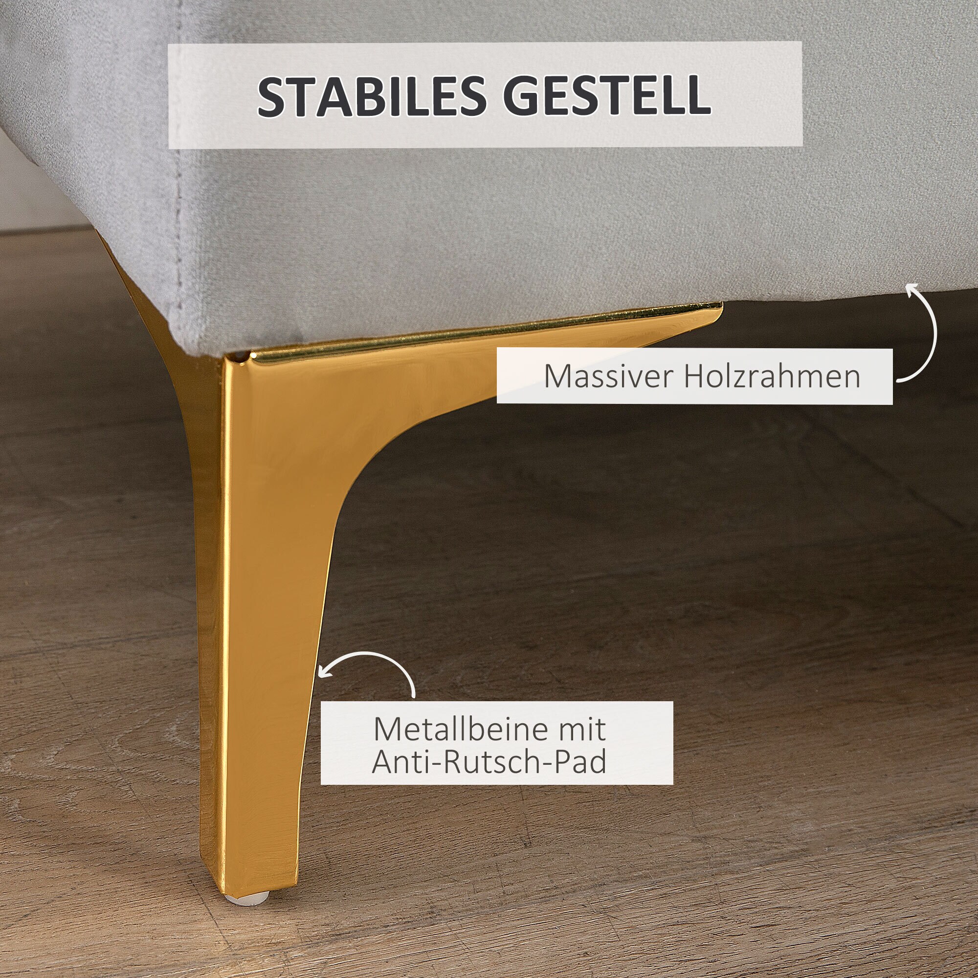 HOMCOM Polsterbank 118 x 45 x 42 cm (LxBxH)