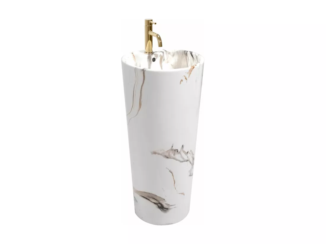 Vasque Autoportante Rea Blanka Marble White