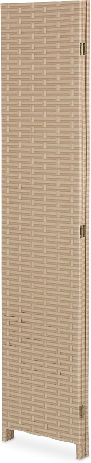 Relaxdays Paravent, 3-teilig, faltbarer Raumtrenner, HxB: 170x120 cm, Kunststoff & Holz, Trennwand für innen, hellbraun QH7697279