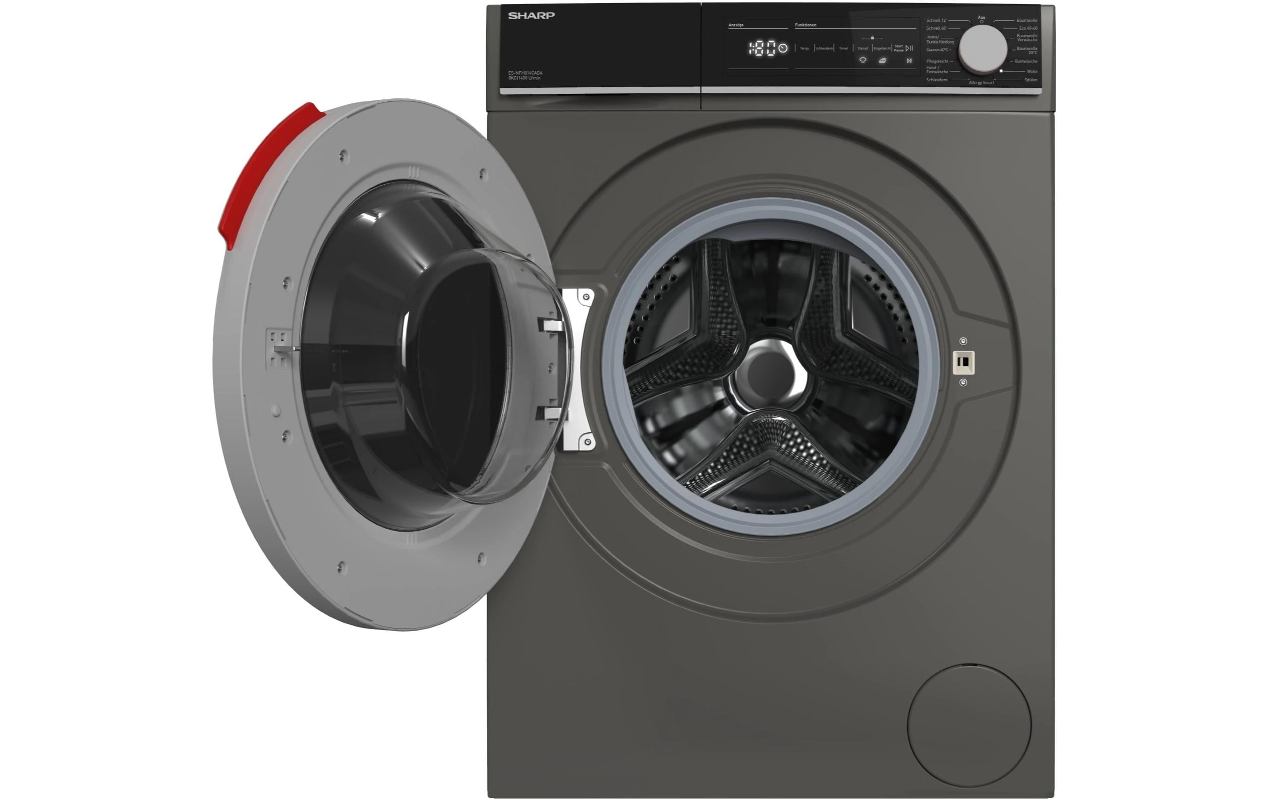 Waschmaschine ES-NFH814CADA-DE Links<br>Frontloader mit 8 kg Ladekapazität