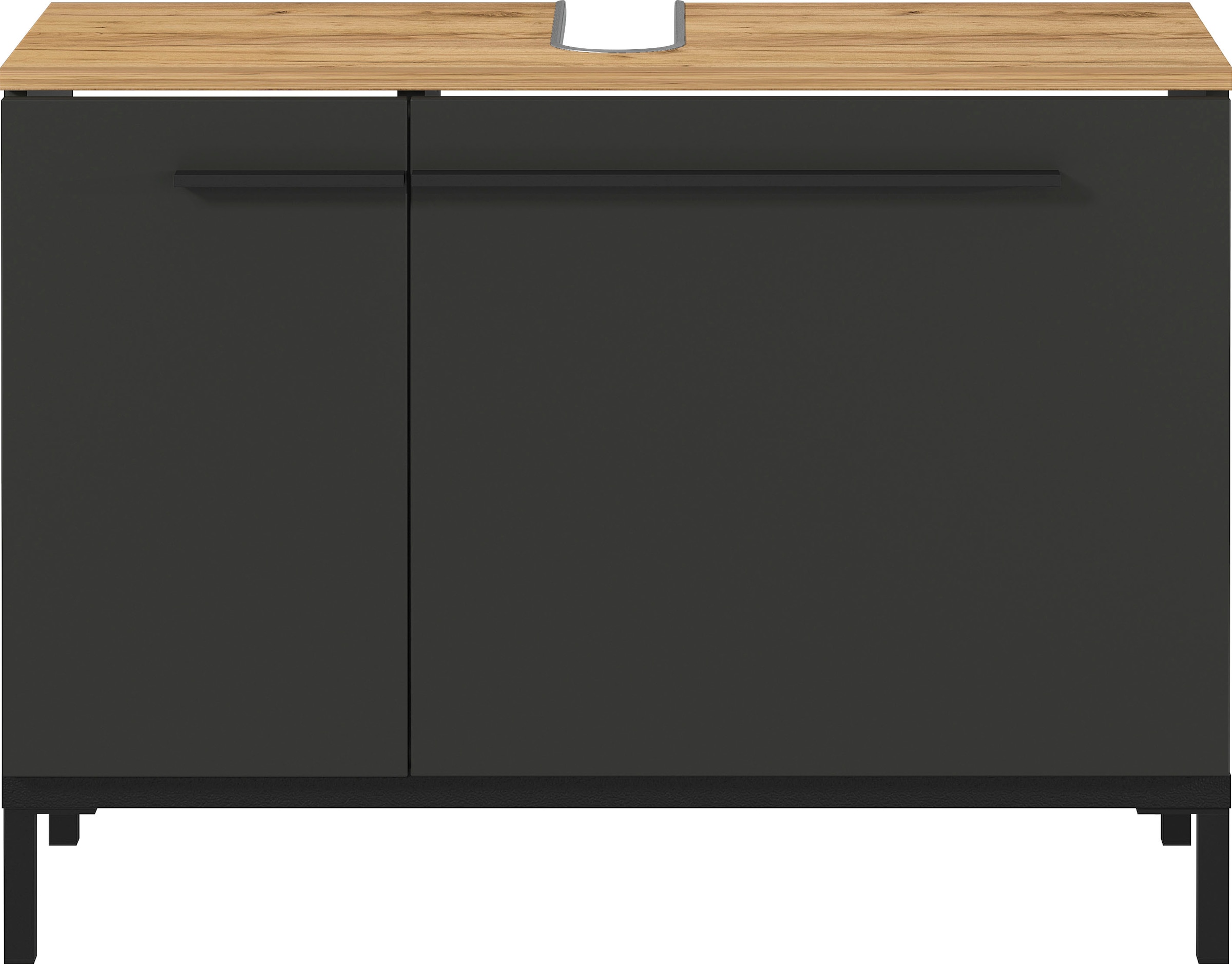 GERMANIA Waschbeckenunterschrank »Yonkers« Hochwertige ABS-Kanten, Griffe & hohe Füsse aus Metall, Breite 80 cm