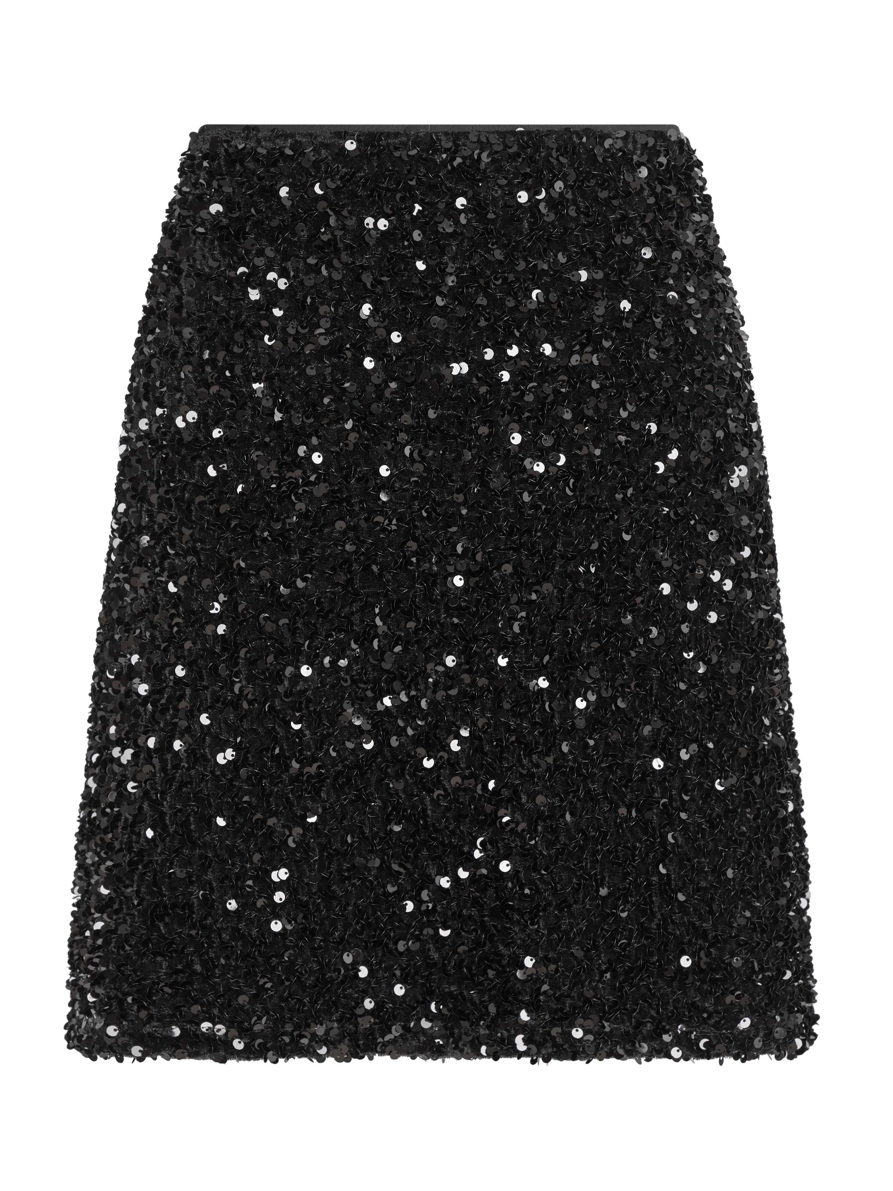 Neo Noir  Miva Velvet Sequins nederdel - sort