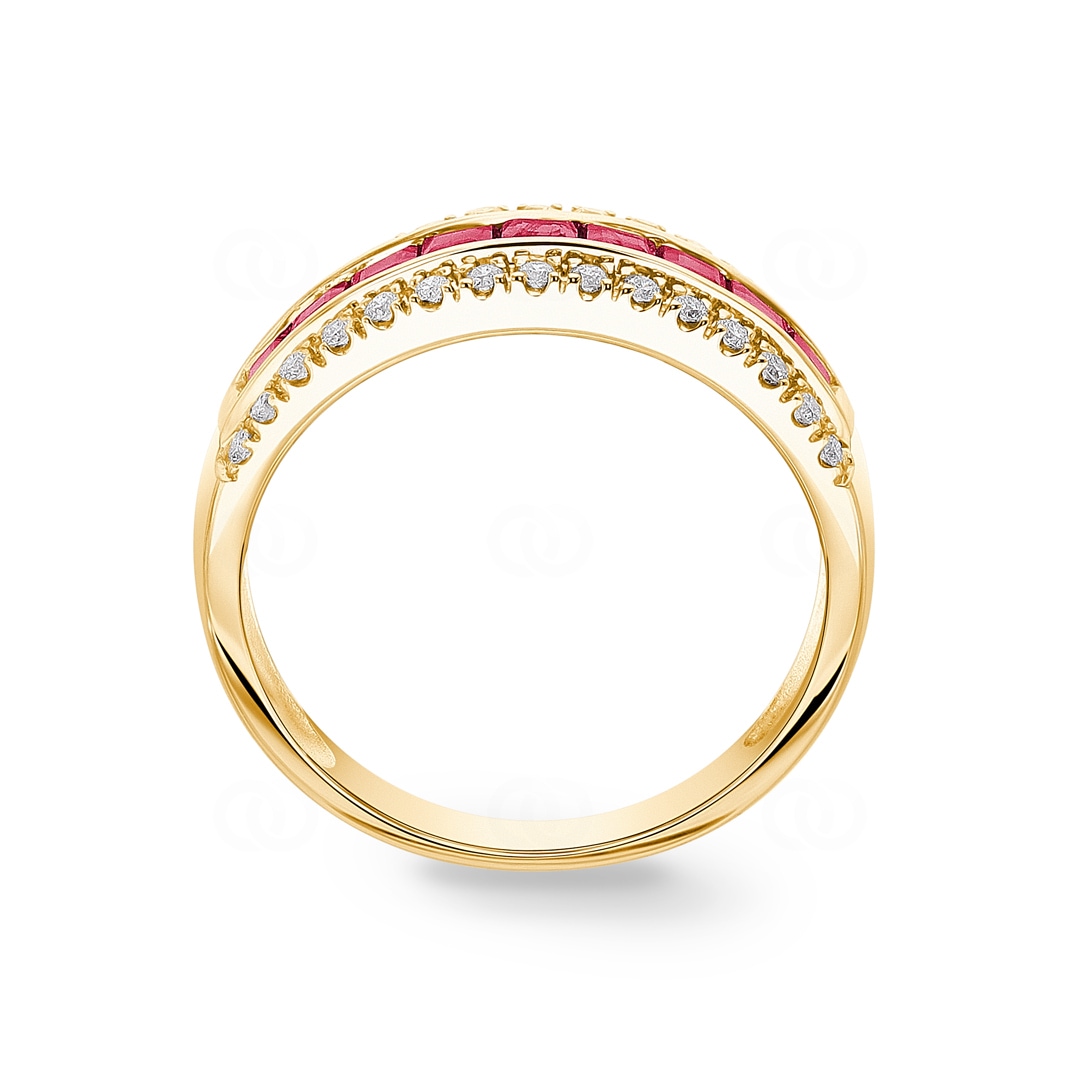 Rubinring 750/18 K Gelbgold mit Diamanten 0.20 ct H/si