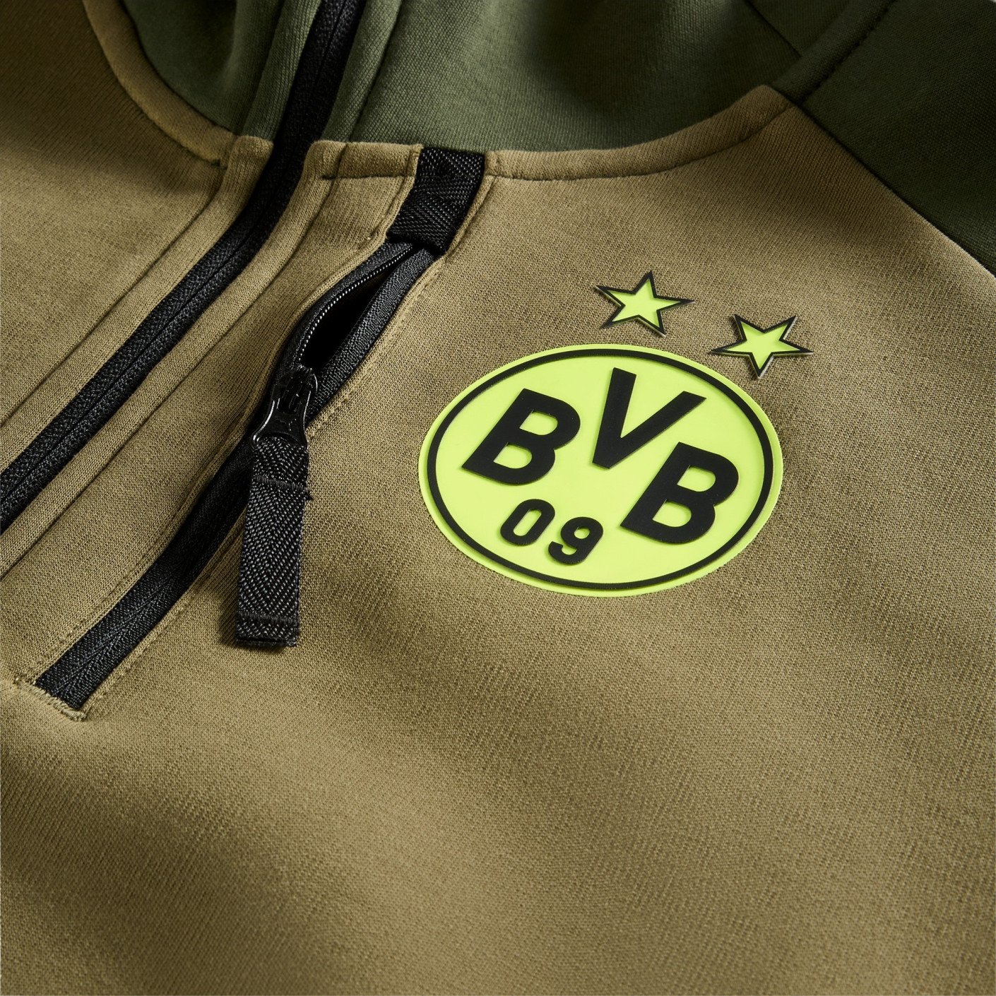 PUMA Borussia Dortmund Pumatech Vest 2024-2025 Donkergroen Olijfgroen Geel