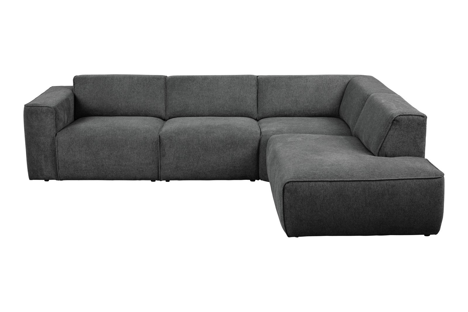 Enjoy hjørnesofa 2,5-seter åpen ende høyre i tekstil Mito 169 Antracite med sorte ben