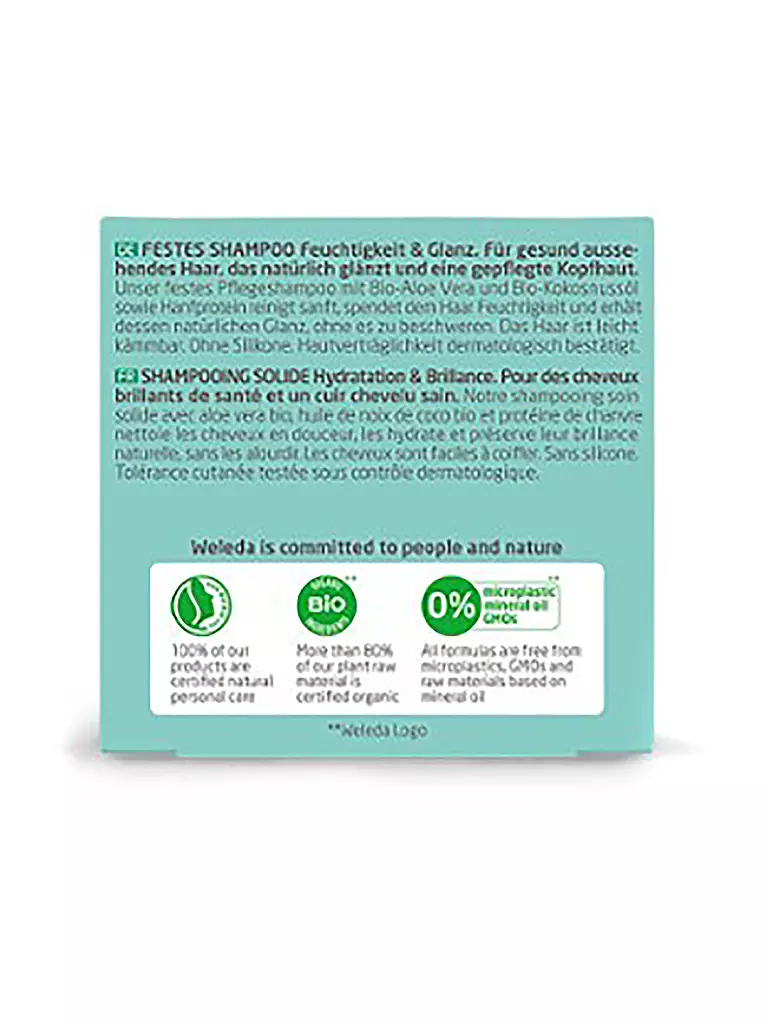 WELEDA Festes Shampoo Feuchtigkeit und Glanz 50g keine Farbe