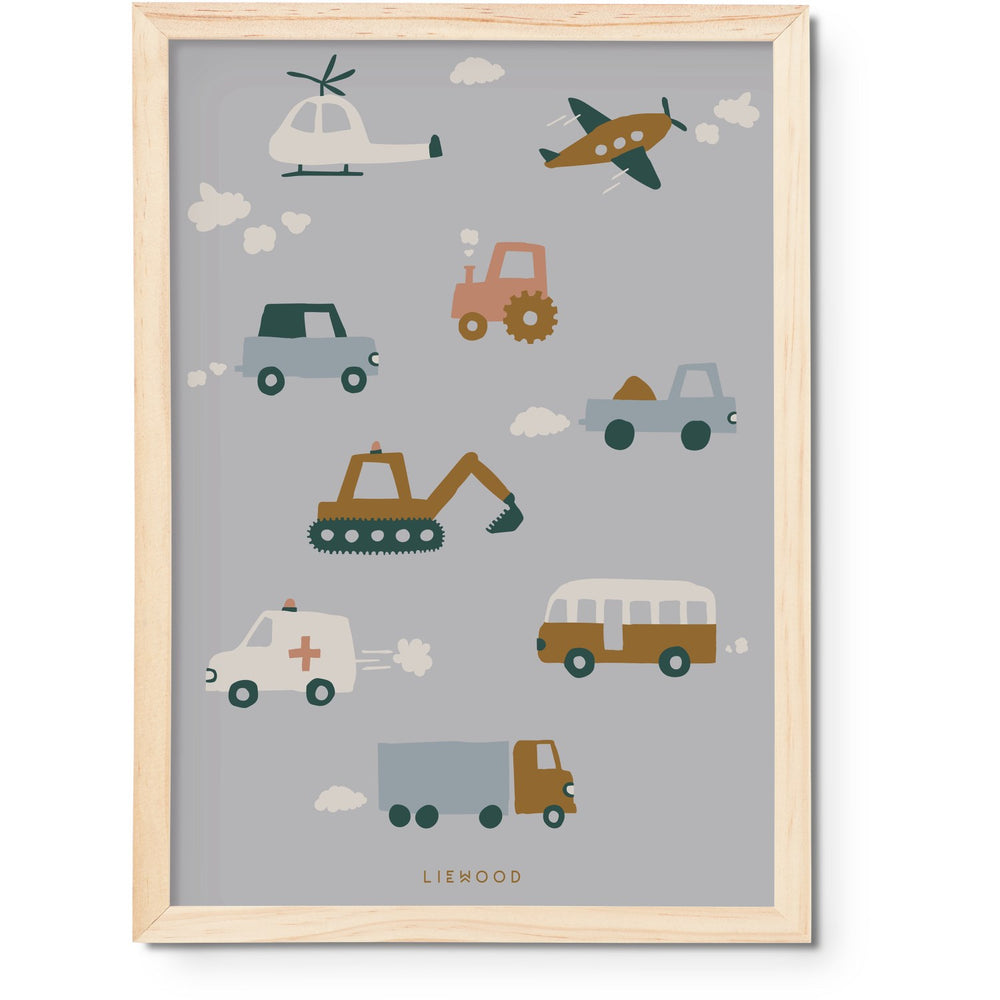 Køb LIEWOOD Vehicles / Dove Blue Beverly Plakat
