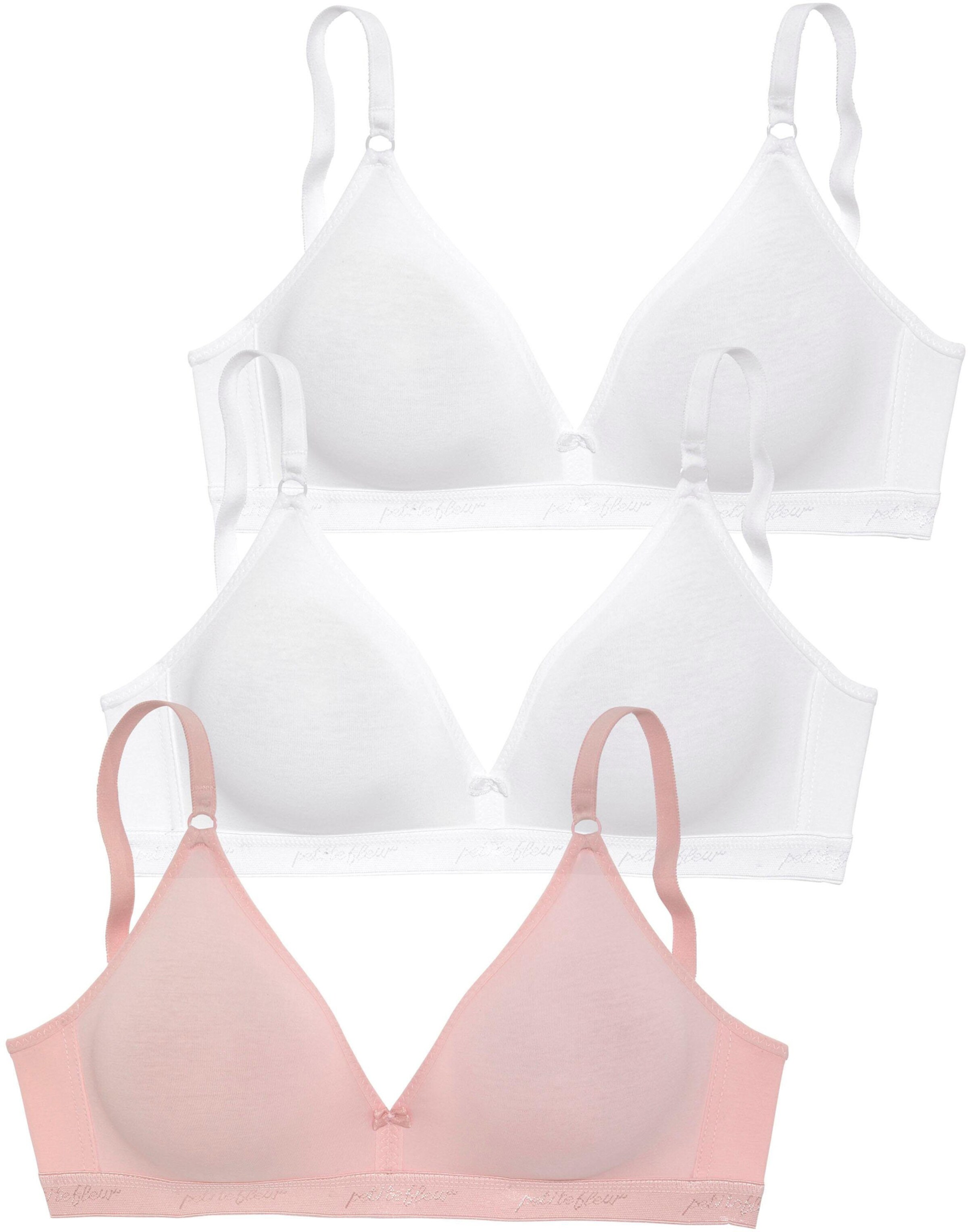 petite fleur Bralette-BH in 2xweiß+1xrosa