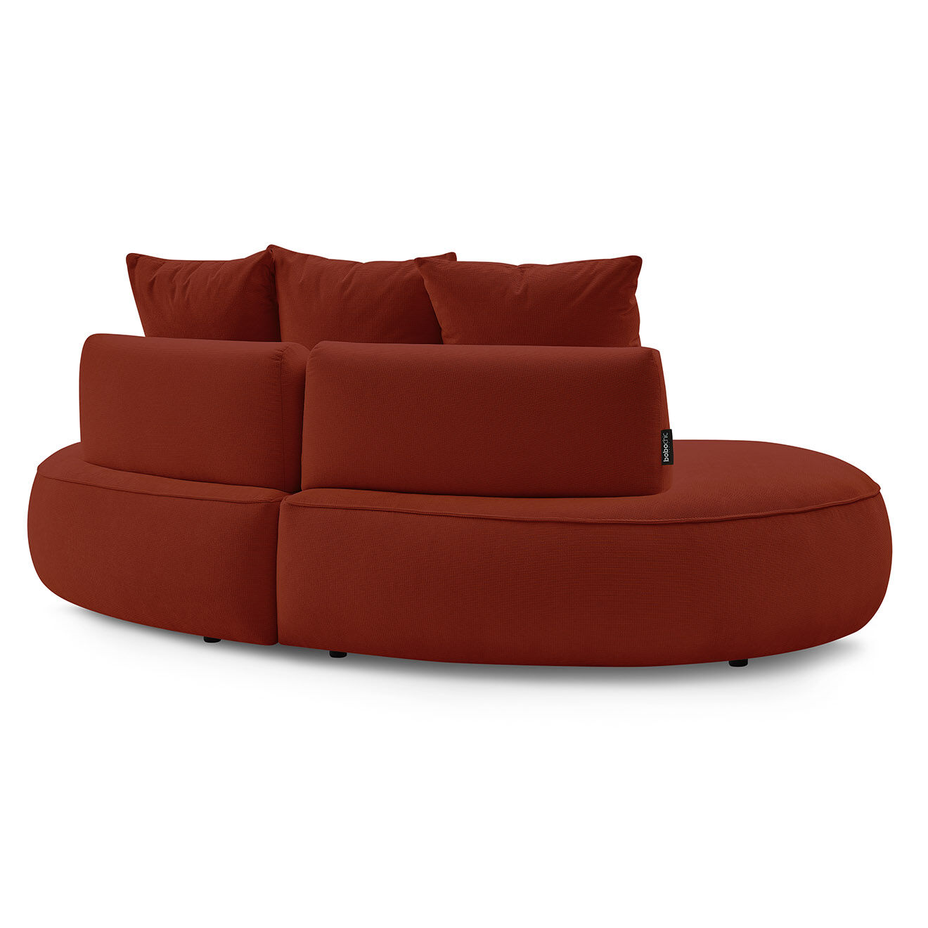 Bobochic Canapé droit fixe 3 places saint-germain tissu texturé rouge - 260x145x92 cm