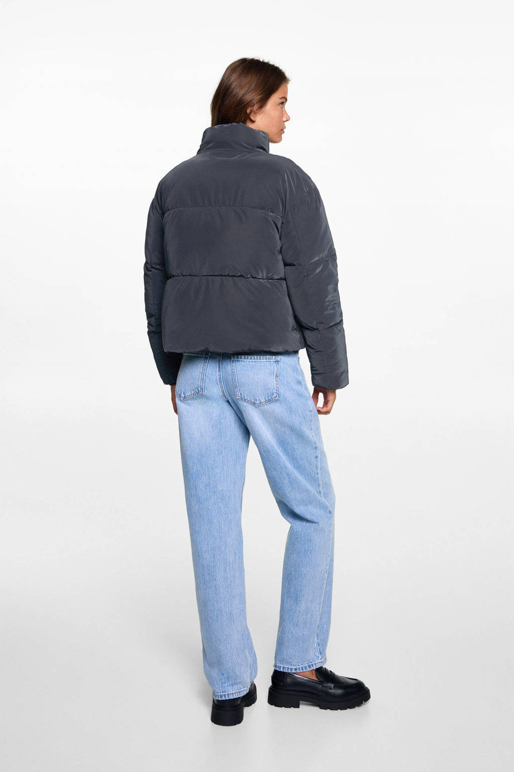 MANGO TEEN gewatteerde jas donkerblauw