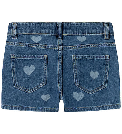 Name It Shorts - NkfRose - Denim Blue m. Hjerter