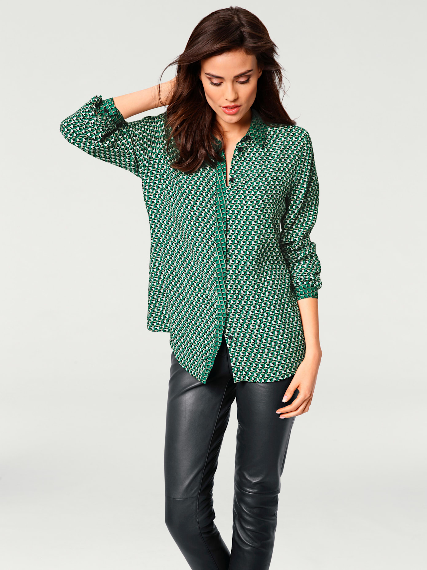 Chemisier look graphique, aspect patchwork