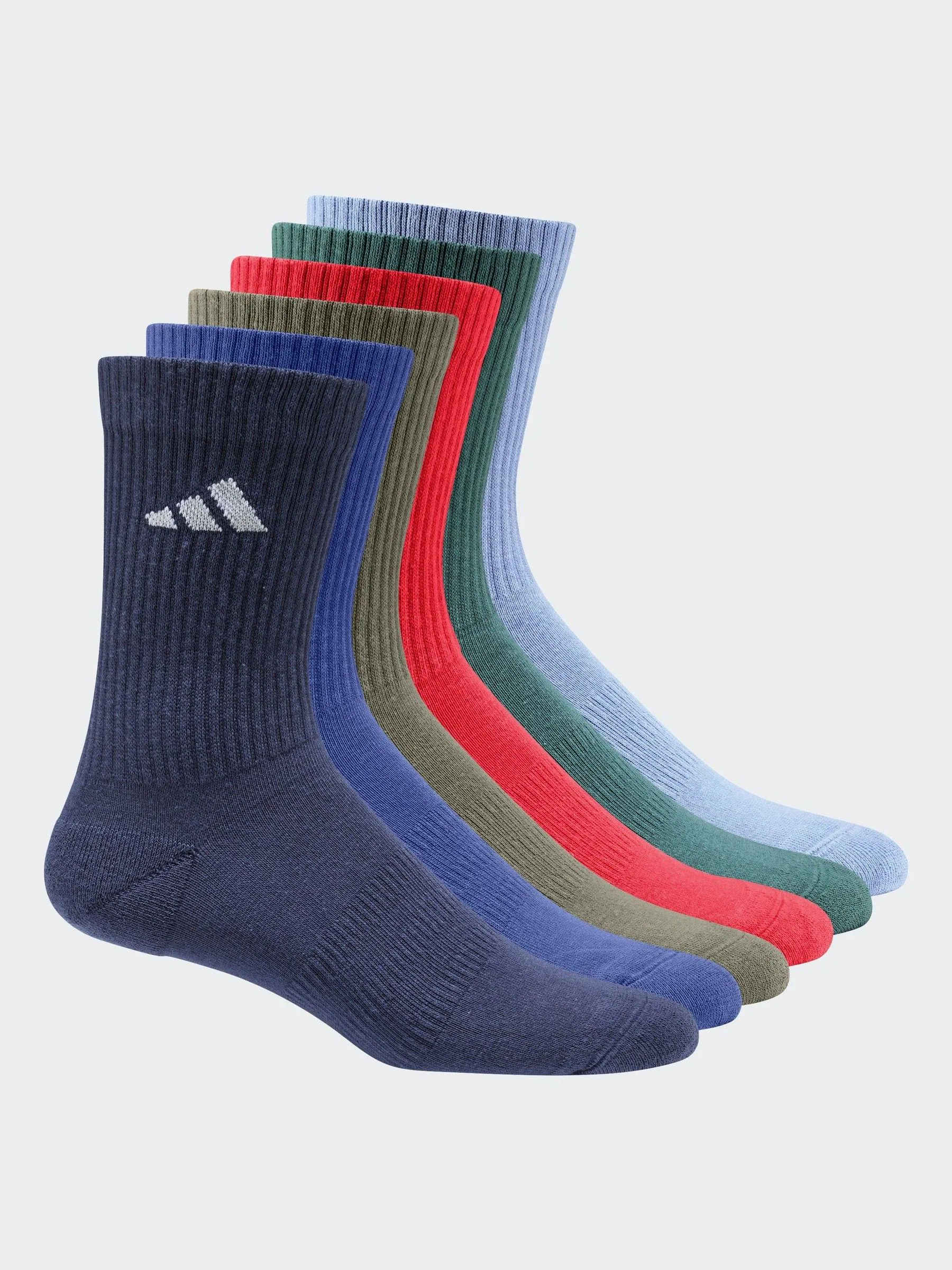 Blauw - adidas Logo Crew Socks 6 Pack