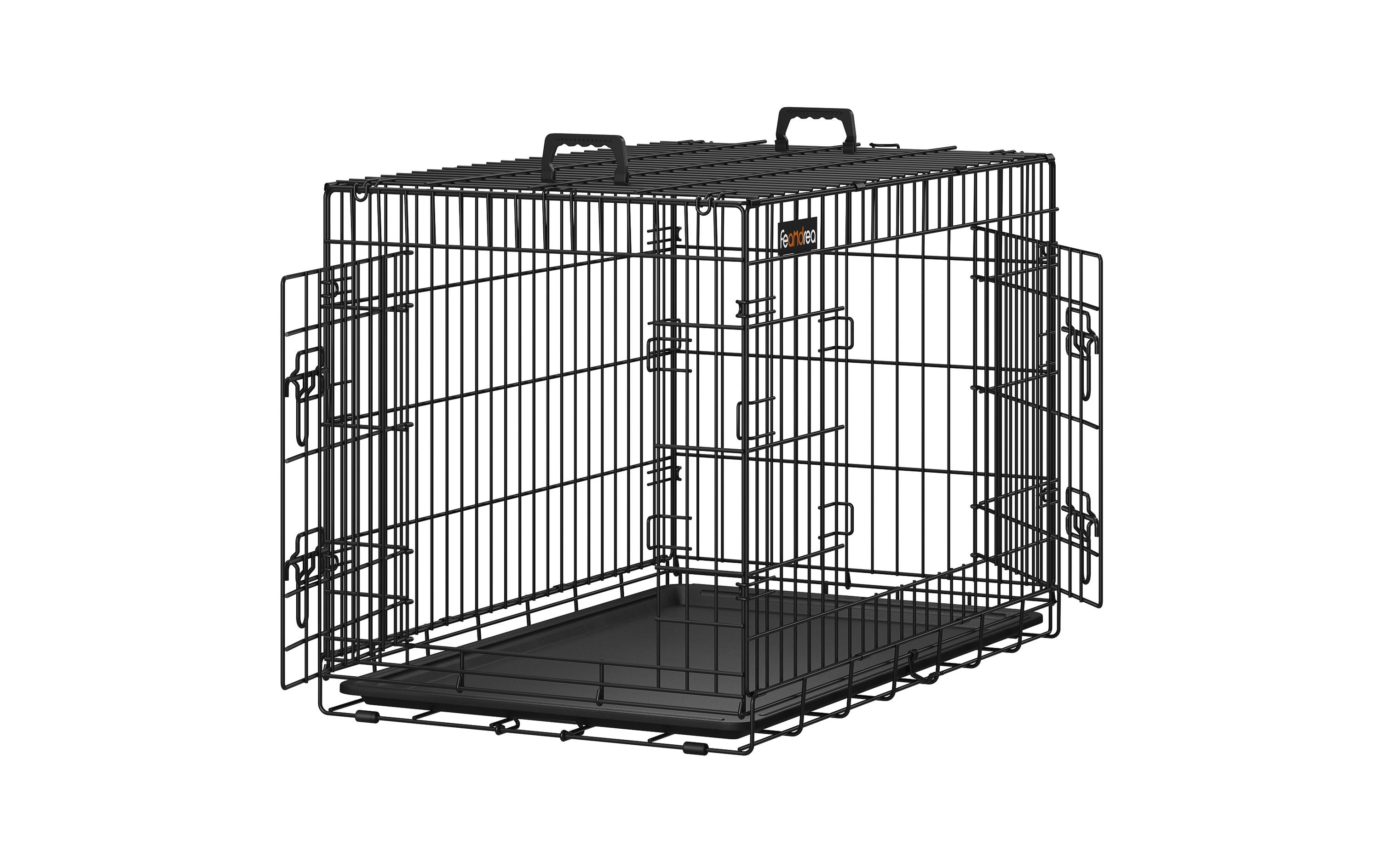 Hundekäfig mit 2 Türen, 92.5 x 57.5 x 64 cm, SchwarzHundebox