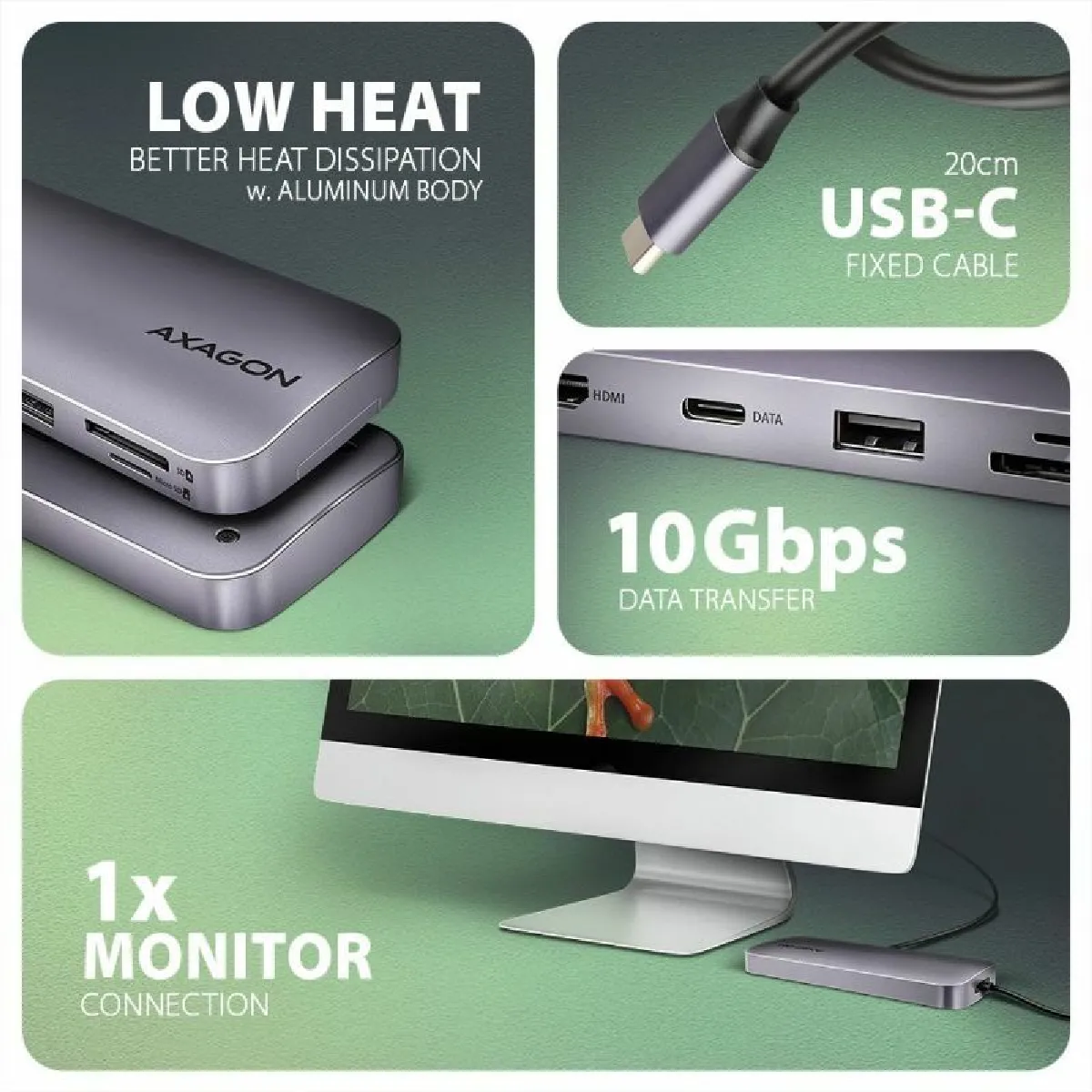 Multiport USB-C Axagon HMC-6GM2