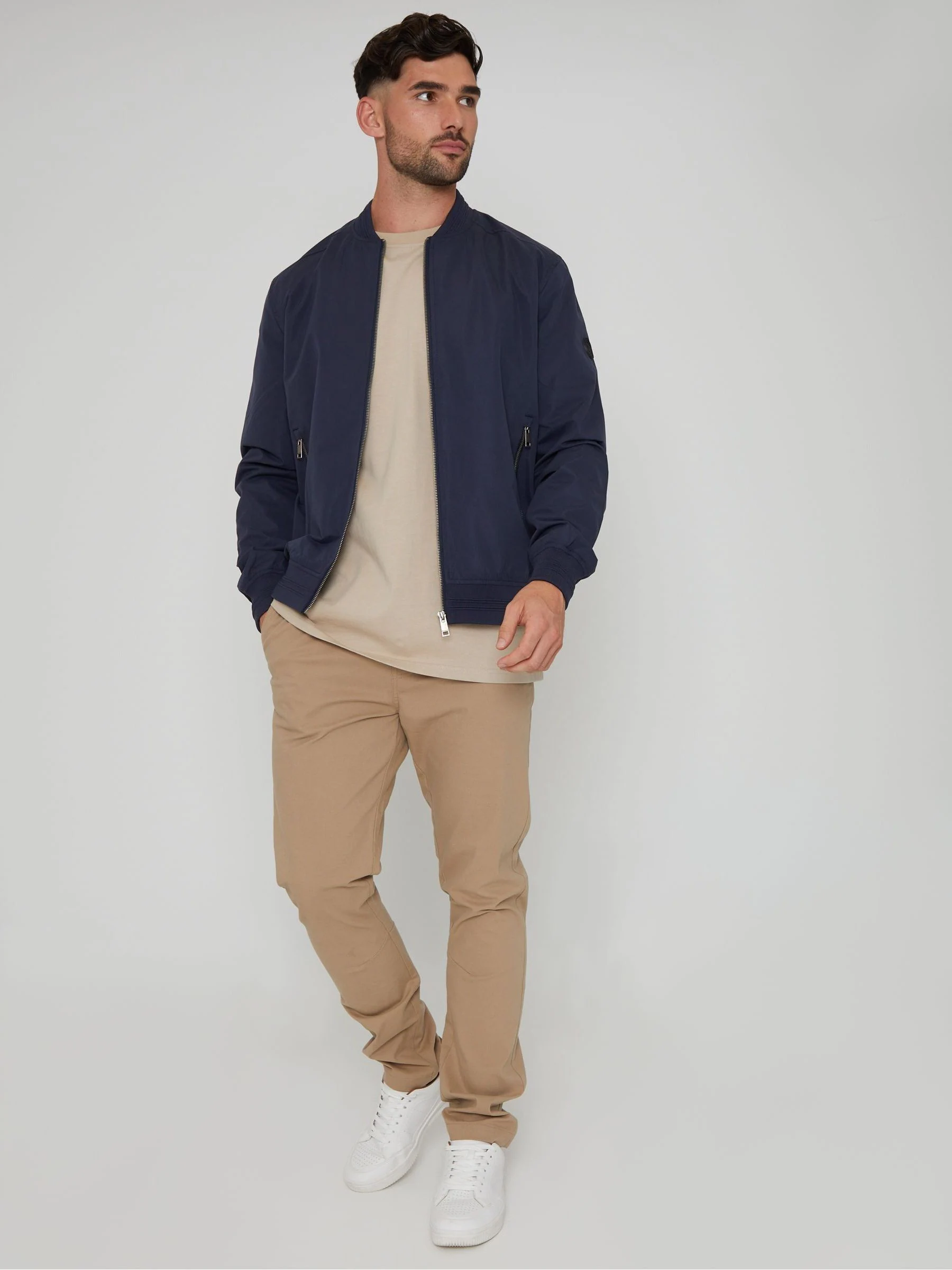 Marineblauw - Threadbare regenbestendig klassiek bomberjack