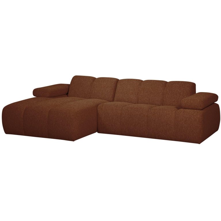 WOOOD Mojo bank chaise longue links bouclé bruin
