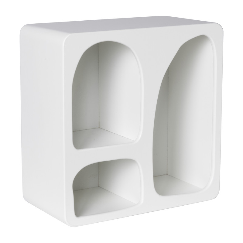 3 vakkenkast Zaha organic - MDF - wit - 30x30x15 cm