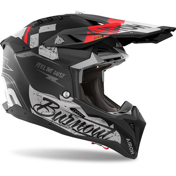 Airoh - Casque Aviator 3 Burnout Noir / Gris / Rouge / Mat