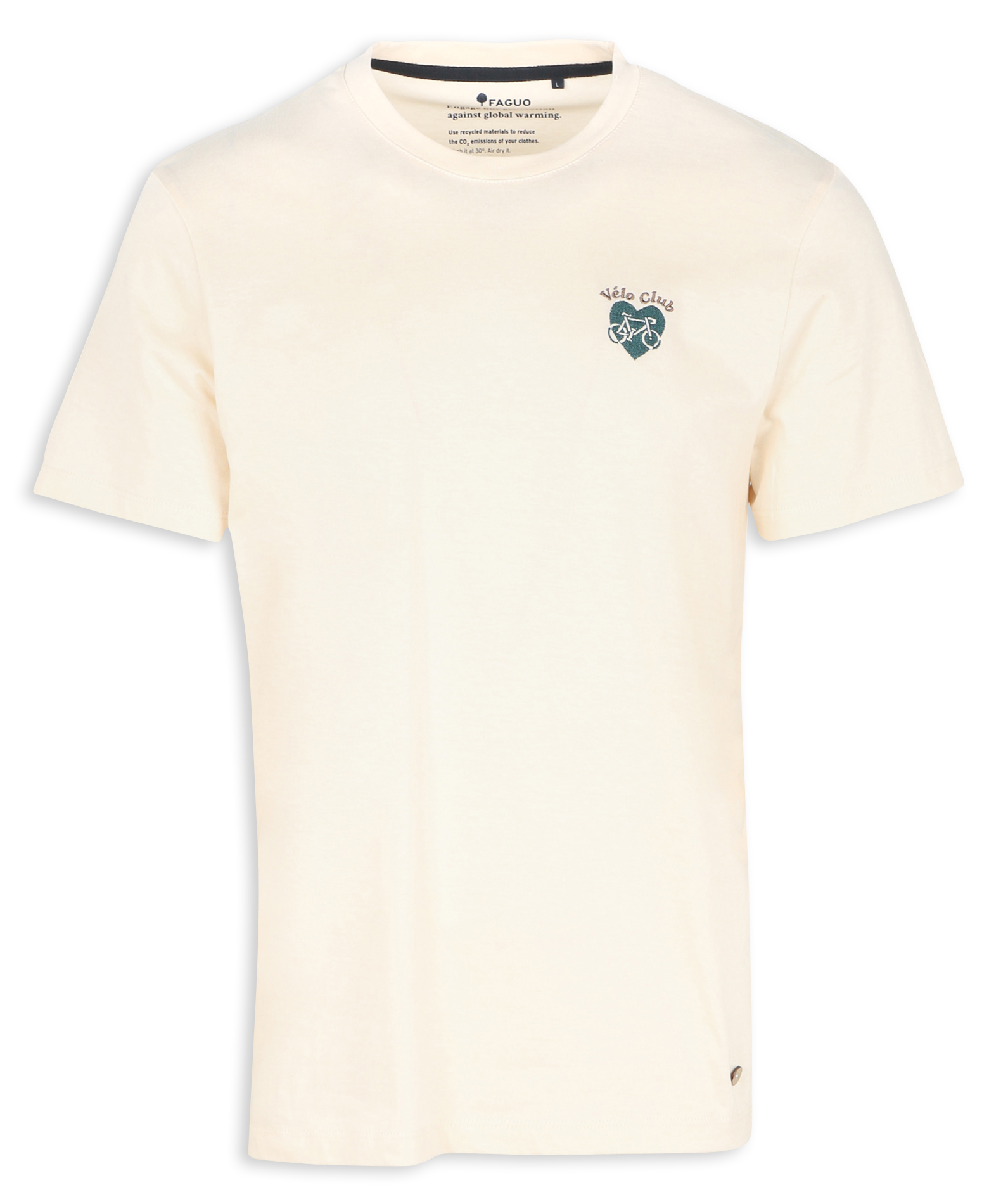 ARCY - Tee-shirt droit col rond en coton | Beige