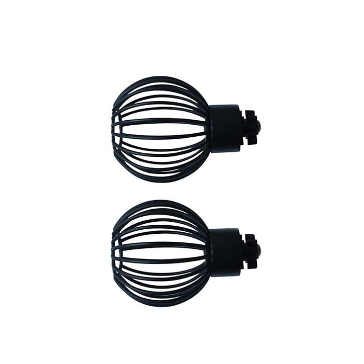 Embout barre à rideaux cage noir mat Araxos GoodHome L.7,3 x Ø9.8 cm