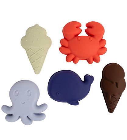 Filibabba Sandformen - 5er-Pack - Silikon - Blue Mix