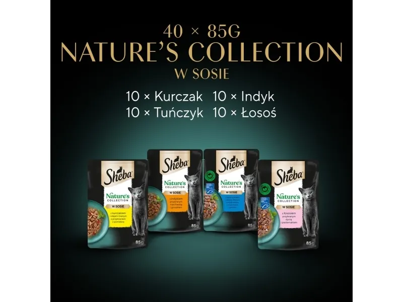 SHEBA Nature's mix smagsvarianter i sauce katteposer40x85g