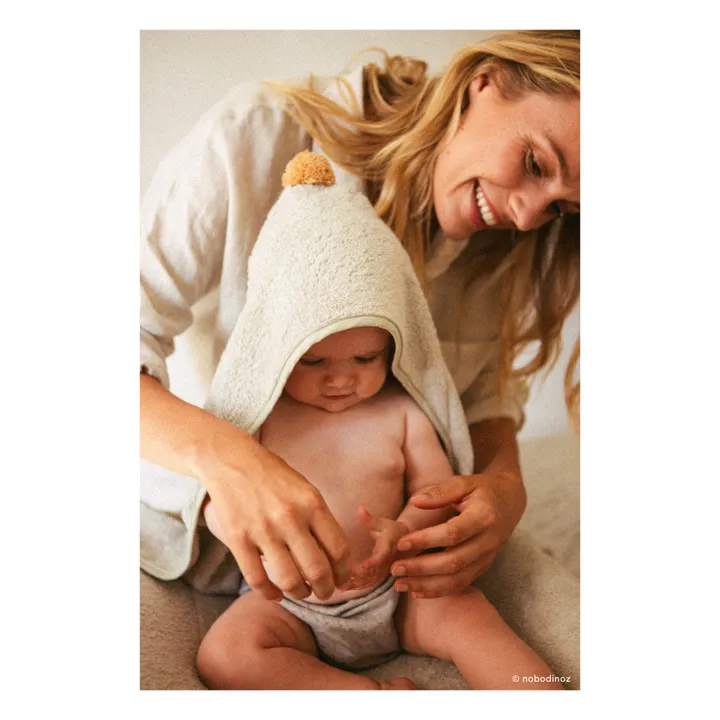 Nobodinoz Cape de bain So Cute en coton bio | Sauge