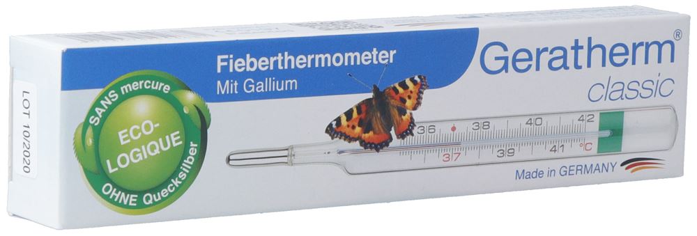 GERATHERM Fieberthermometer Classic mit EasyFlip<br>1 Stück, Karton, ohne Quecksilber in Einzelfaltschachtel