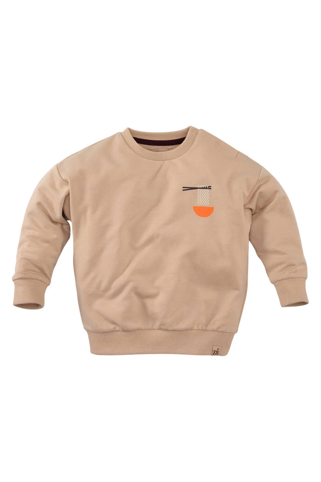 Z8 mini sweater Tiemen met backprint beige