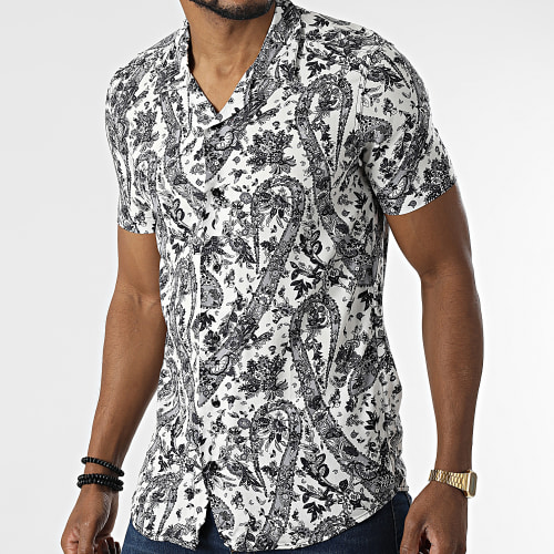 Chemise A Manches Courtes PP006 Blanc Bandana