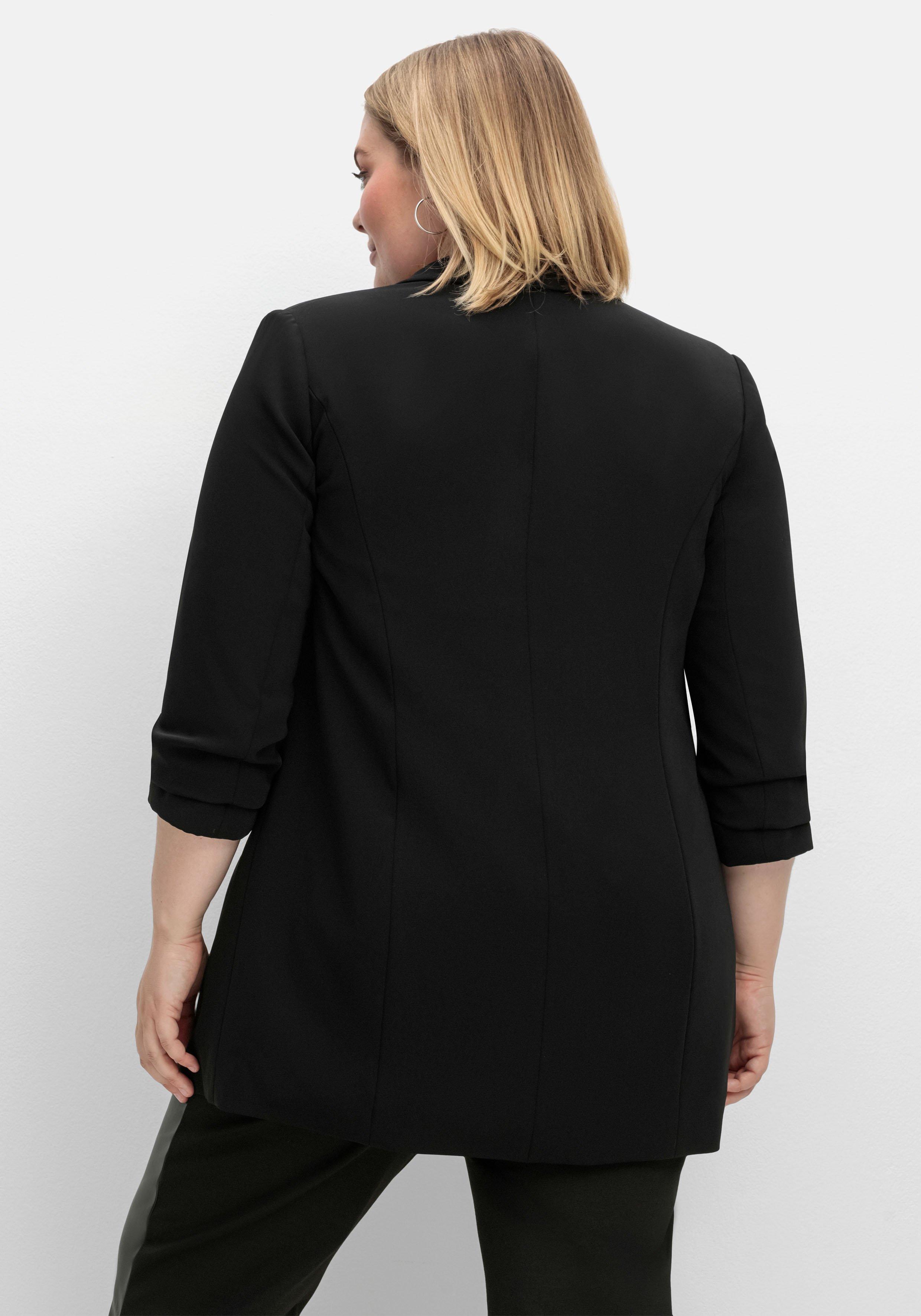 Verschlussloser Longblazer mit 3/4-Arm, gefüttert